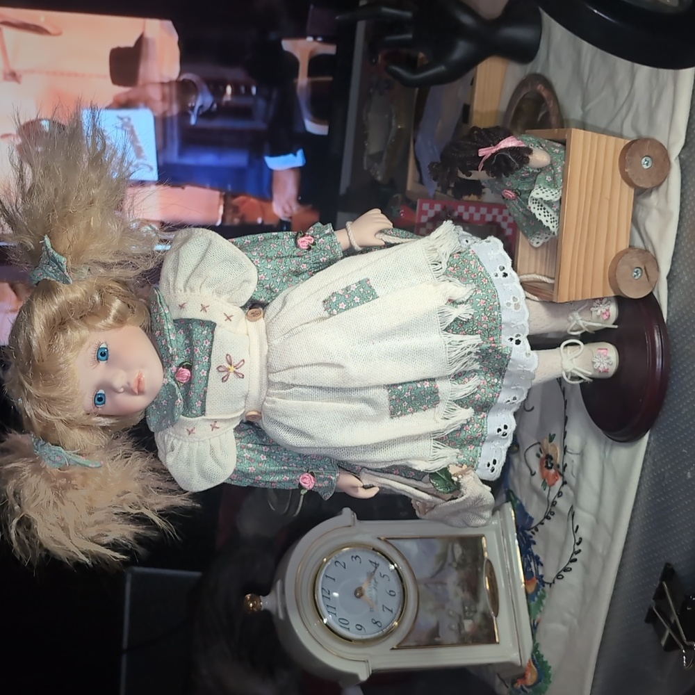 AVAILABLE - VTG Genuine fine bisque Porcelain doll &her bru collectable doll.17"